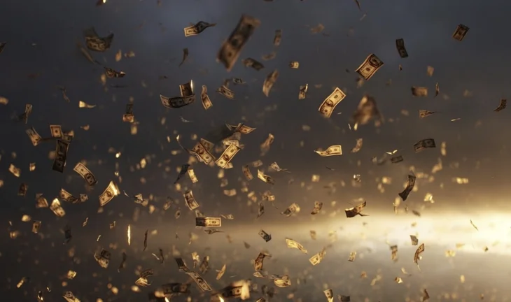 dollars falling from the sky 