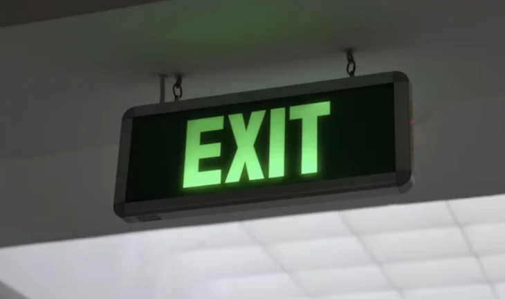 green exit sign
