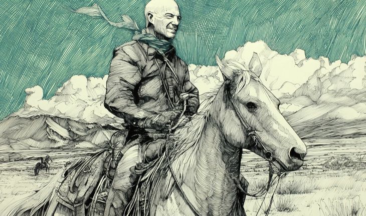 a man on a horse