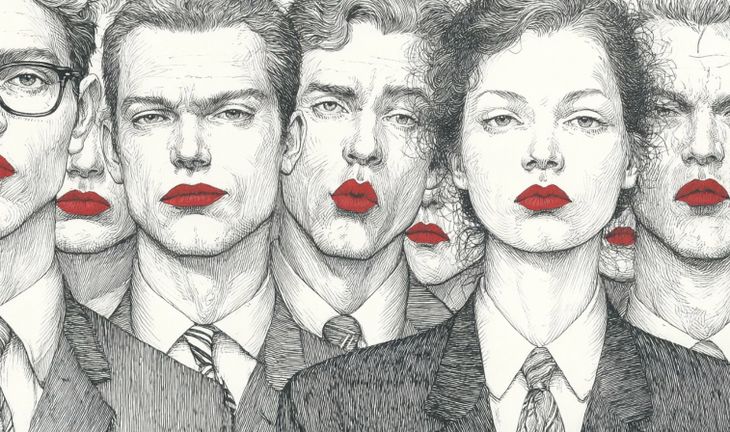 bankers in red lipstick