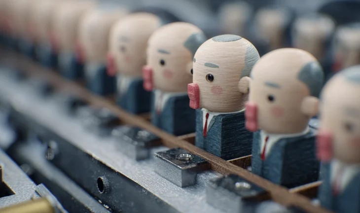 mini people with lipstick