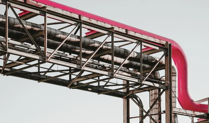 a pink gas pipe